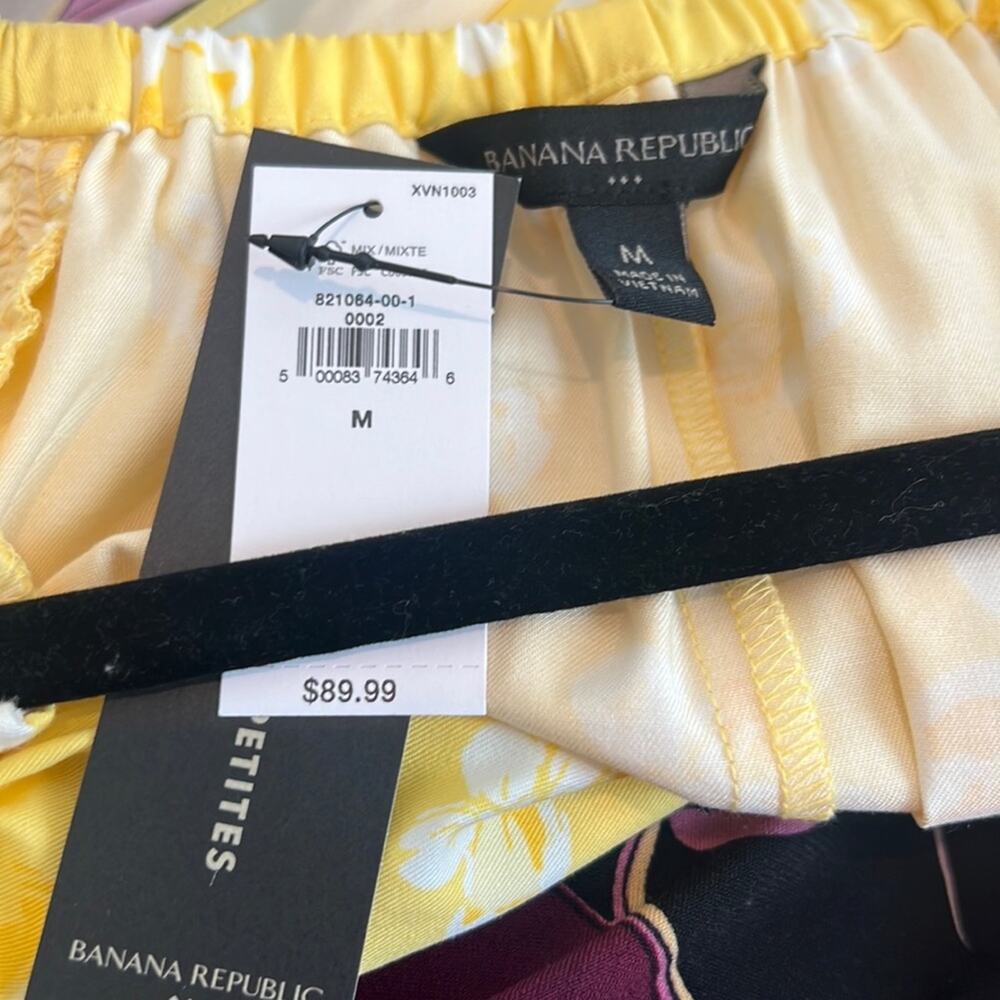 NWT Banana Republic MEDIUM Tiered Hem Yellow Dress - Picture 7 of 11